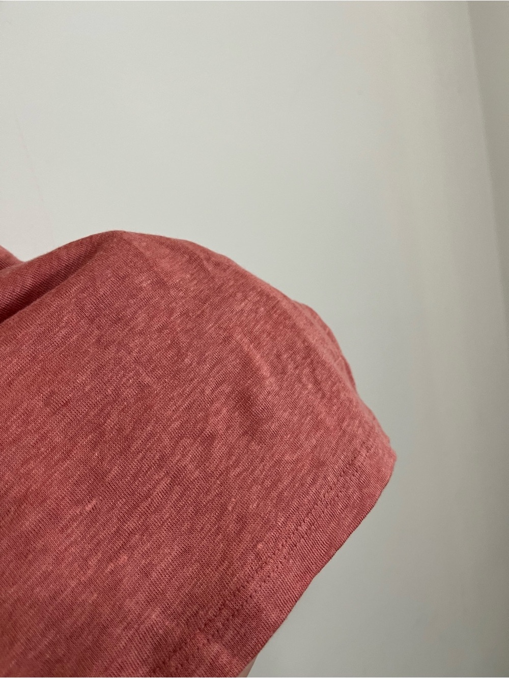 NWT LOFT Ann Taylor 100% Linen Scoop Neck Short Sleeve T-Shirt Top M Dusty Red - Picture 10 of 16